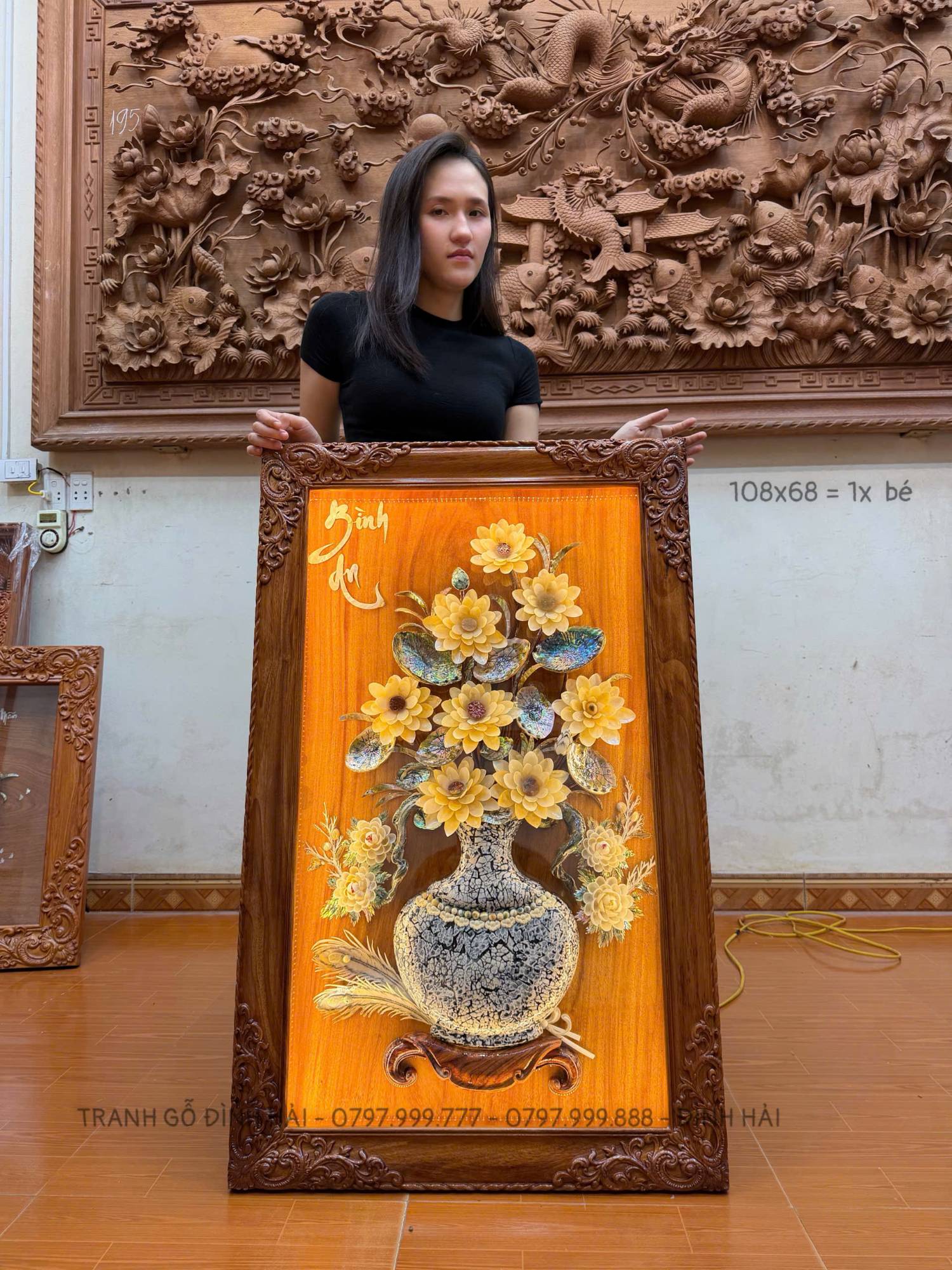 Tranh Bình An ảnh thực tế tại xưởng